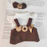 Maxbell 2xMini Doll Clothes Costumes Camisole Pants for Pendant Doll Kids Age 4-7 8-10 brown