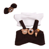 Maxbell 2xMini Doll Clothes Costumes Camisole Pants for Pendant Doll Kids Age 4-7 8-10 brown