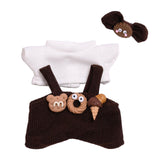 Maxbell 2xMini Doll Clothes Costumes Camisole Pants for Pendant Doll Kids Age 4-7 8-10 brown