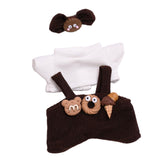 Maxbell 2xMini Doll Clothes Costumes Camisole Pants for Pendant Doll Kids Age 4-7 8-10 brown