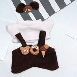 Maxbell 2xMini Doll Clothes Costumes Camisole Pants for Pendant Doll Kids Age 4-7 8-10 brown