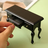 Maxbell 1:12 Wooden Writing Desk Model Craft for DIY Scenery DIY Projects Sand Table