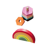 Maxbell Wooden Rainbow Stacking Toy Stacker Toy for Boys Girls Children Party Favors