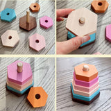 Maxbell Wooden Rainbow Stacking Toy Stacker Toy for Boys Girls Children Party Favors