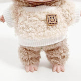 Maxbell Stuffed Doll Crewneck Tee Fashion Educational DIY Costumes for 5.91inch Doll beige