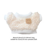 Maxbell Stuffed Doll Crewneck Tee Fashion Educational DIY Costumes for 5.91inch Doll beige