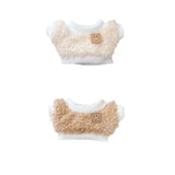 Maxbell Stuffed Doll Crewneck Tee Fashion Educational DIY Costumes for 5.91inch Doll beige