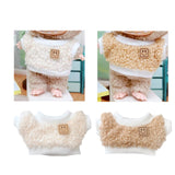 Maxbell Stuffed Doll Crewneck Tee Fashion Educational DIY Costumes for 5.91inch Doll beige