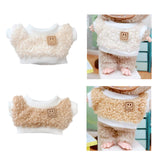 Maxbell Stuffed Doll Crewneck Tee Fashion Educational DIY Costumes for 5.91inch Doll beige