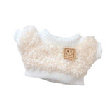 Maxbell Stuffed Doll Crewneck Tee Fashion Educational DIY Costumes for 5.91inch Doll beige