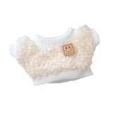 Maxbell Stuffed Doll Crewneck Tee Fashion Educational DIY Costumes for 5.91inch Doll beige