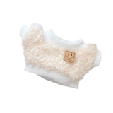 Maxbell Stuffed Doll Crewneck Tee Fashion Educational DIY Costumes for 5.91inch Doll beige