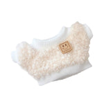 Maxbell Stuffed Doll Crewneck Tee Fashion Educational DIY Costumes for 5.91inch Doll beige