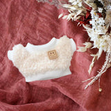 Maxbell Stuffed Doll Crewneck Tee Fashion Educational DIY Costumes for 5.91inch Doll beige
