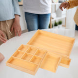 Maxbell 4Pcs Wooden Teaching Aid Box Montessori Tray for Earrings Small Blocks