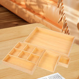 Maxbell 4Pcs Wooden Teaching Aid Box Montessori Tray for Earrings Small Blocks