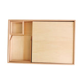 Maxbell 4Pcs Wooden Teaching Aid Box Montessori Tray for Earrings Small Blocks