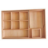 Maxbell 4Pcs Wooden Teaching Aid Box Montessori Tray for Earrings Small Blocks