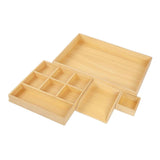 Maxbell 4Pcs Wooden Teaching Aid Box Montessori Tray for Earrings Small Blocks