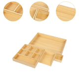 Maxbell 4Pcs Wooden Teaching Aid Box Montessori Tray for Earrings Small Blocks