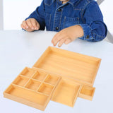 Maxbell 4Pcs Wooden Teaching Aid Box Montessori Tray for Earrings Small Blocks