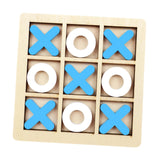 Maxbell Tic TAC Toe Board Game Family Children Puzzle Brain Teaser for Children blue and white