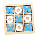 Maxbell Tic TAC Toe Board Game Family Children Puzzle Brain Teaser for Children blue and white