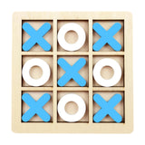 Maxbell Tic TAC Toe Board Game Family Children Puzzle Brain Teaser for Children blue and white