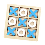 Maxbell Tic TAC Toe Board Game Family Children Puzzle Brain Teaser for Children blue and white