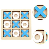 Maxbell Tic TAC Toe Board Game Family Children Puzzle Brain Teaser for Children blue and white