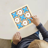 Maxbell Tic TAC Toe Board Game Family Children Puzzle Brain Teaser for Children blue and white