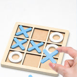 Maxbell Tic TAC Toe Board Game Family Children Puzzle Brain Teaser for Children blue and white