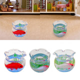 Maxbell 1:12 Doll House Miniature Fish Bowl Handmade Miniature Fish Tank Accessories Red