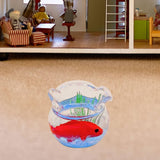 Maxbell 1:12 Doll House Miniature Fish Bowl Handmade Miniature Fish Tank Accessories Red