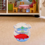 Maxbell 1:12 Doll House Miniature Fish Bowl Handmade Miniature Fish Tank Accessories Red