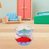 Maxbell 1:12 Doll House Miniature Fish Bowl Handmade Miniature Fish Tank Accessories Red