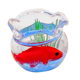 Maxbell 1:12 Doll House Miniature Fish Bowl Handmade Miniature Fish Tank Accessories Red