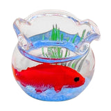 Maxbell 1:12 Doll House Miniature Fish Bowl Handmade Miniature Fish Tank Accessories Red