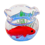 Maxbell 1:12 Doll House Miniature Fish Bowl Handmade Miniature Fish Tank Accessories Red