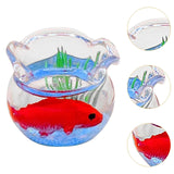 Maxbell 1:12 Doll House Miniature Fish Bowl Handmade Miniature Fish Tank Accessories Red