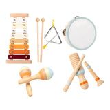 Maxbell 6 Pieces Baby Musical Instruments Set Tambourine Xylophone Toy for Kids Gift