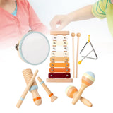 Maxbell 6 Pieces Baby Musical Instruments Set Tambourine Xylophone Toy for Kids Gift