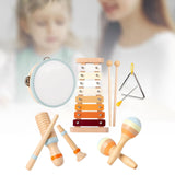 Maxbell 6 Pieces Baby Musical Instruments Set Tambourine Xylophone Toy for Kids Gift