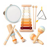 Maxbell 6 Pieces Baby Musical Instruments Set Tambourine Xylophone Toy for Kids Gift