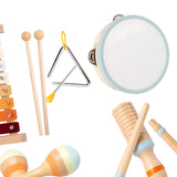 Maxbell 6 Pieces Baby Musical Instruments Set Tambourine Xylophone Toy for Kids Gift