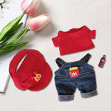 Maxbell 2xDoll Clothes for 15cm Plush Doll Stylish Soft Plush Doll Accessories Cartoon