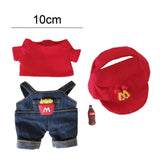 Maxbell 2xDoll Clothes for 15cm Plush Doll Stylish Soft Plush Doll Accessories Cartoon