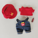 Maxbell 2xDoll Clothes for 15cm Plush Doll Stylish Soft Plush Doll Accessories Cartoon