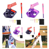 Maxbell Batting Tee Pitching Machine with 4 Softballs and Bat for Kids 3-5 Years Old Navy