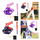 Maxbell Batting Tee Pitching Machine with 4 Softballs and Bat for Kids 3-5 Years Old Navy